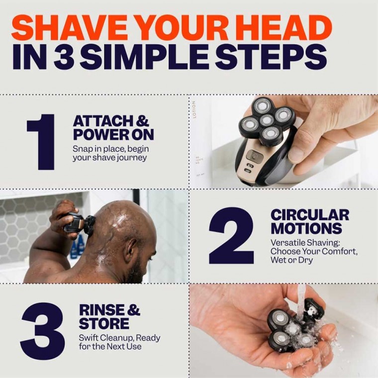 Electric Shaver Waterproof Razor For Man Golden