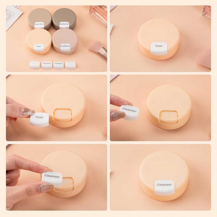 Magnetic Travel Toiletry Jars 4 Pcs