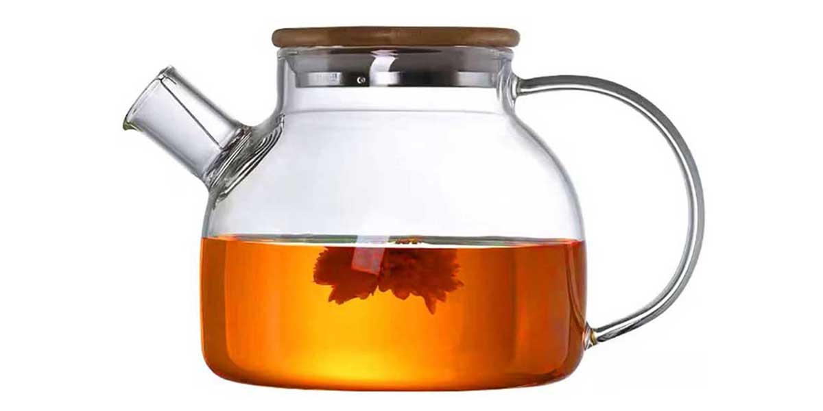Teaeer Glass Teapot With Bamboo Lid And Infuser 1000ml