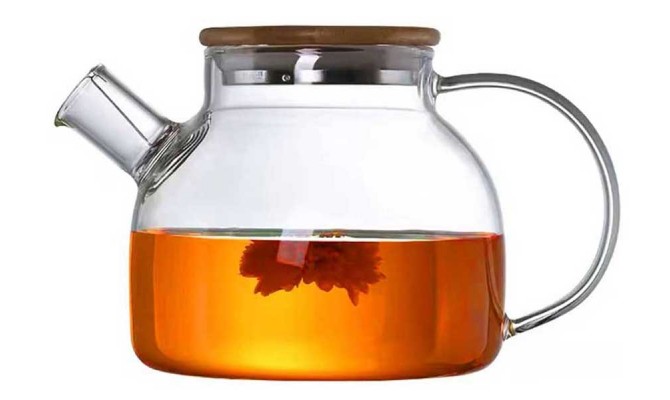 Teaeer Glass Teapot With Bamboo Lid And Infuser 1000ml