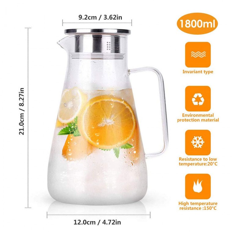 Glass Pitcher 1800ml/61oz Glass Pitcher 1800ml/61oz