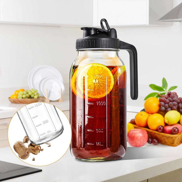 Marson Jar Pitcher With Black Lid 1800ml/64oz