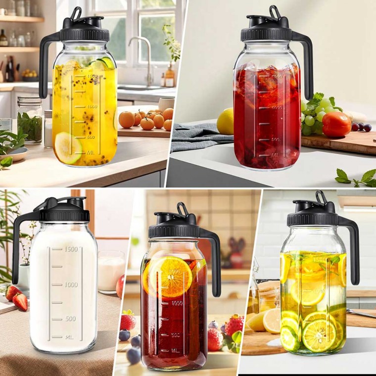 Marson Jar Pitcher With Black Lid 1800ml/64oz