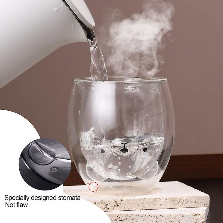 Double Wall Glass Cup Bear 250ml/8.4oz Double Wall Glass Cup Bear 250ml/8.4oz