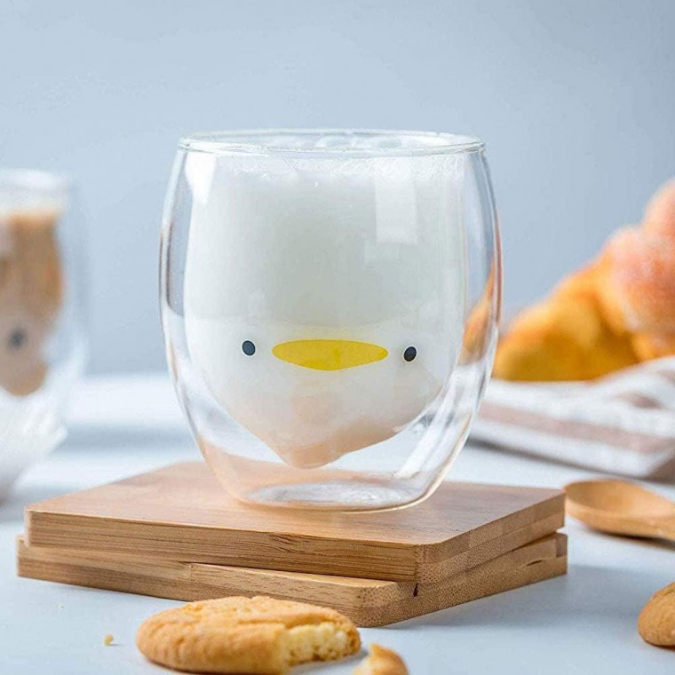Double Wall Glass Cup Duck 250ml/8.4oz Double Wall Glass Cup Duck 250ml/8.4oz