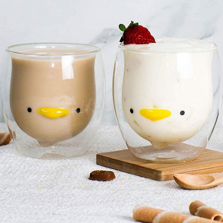 Double Wall Glass Cup Duck 250ml/8.4oz Double Wall Glass Cup Duck 250ml/8.4oz