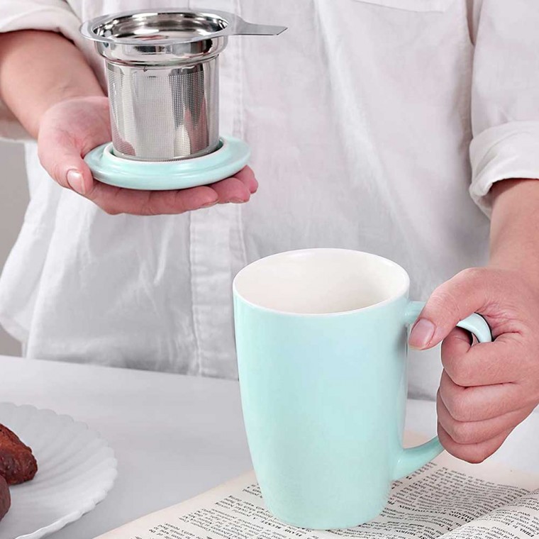 Ceramic Infusion Mug Light Blue 500ml/17oz