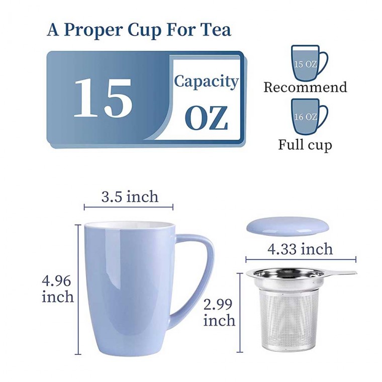 Ceramic Infusion Mug Light Purple 500ml/17oz
