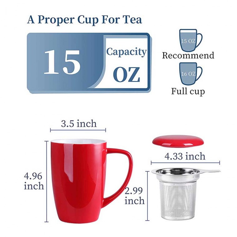 Ceramic Infusion Mug Red 500ml/17oz
