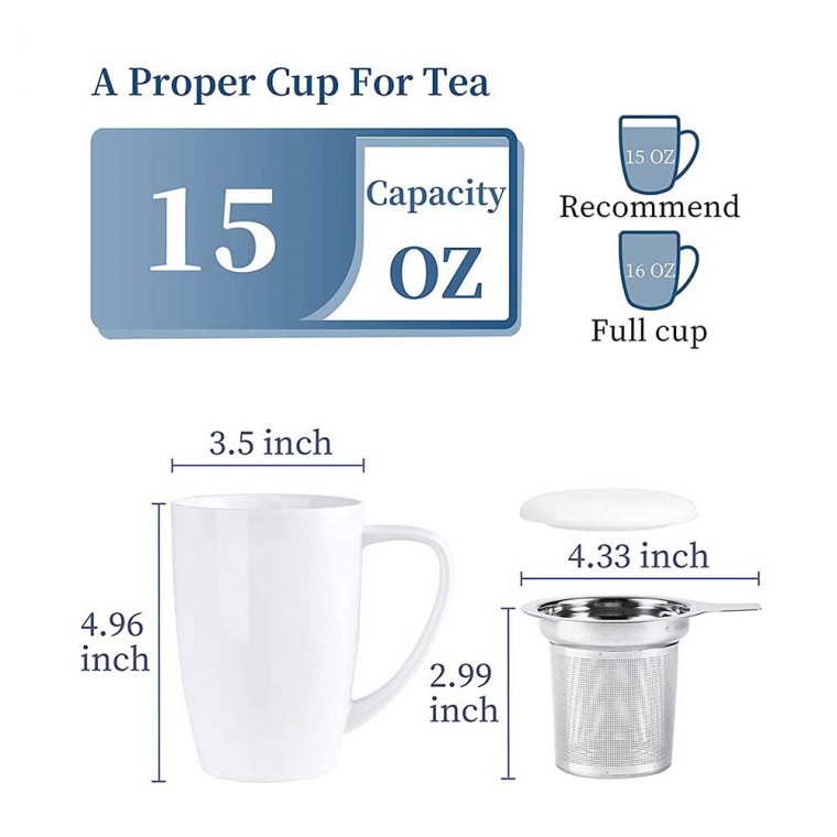 Ceramic Infusion Mug White 500ml/17oz