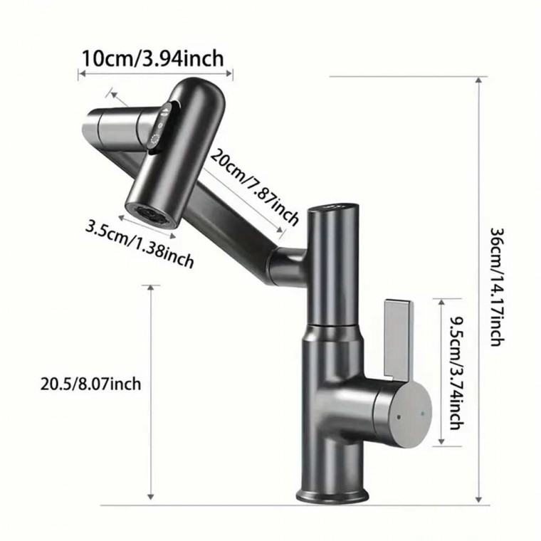 Modern Rotatable Faucet With Digital Temperature