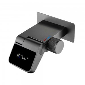 Wall Mount Digital Display Swivel Waterfall Bathroom Faucet