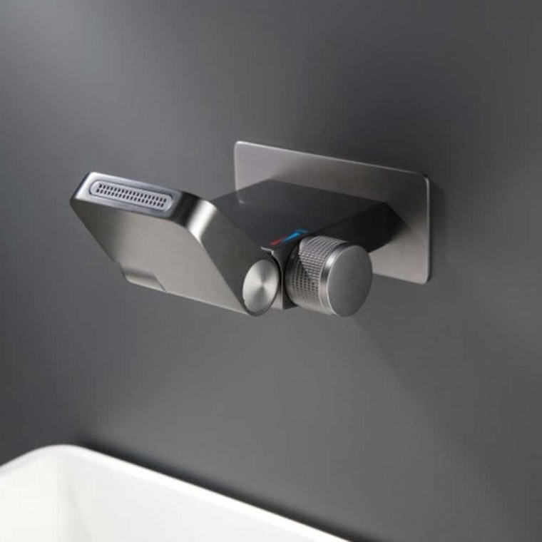 Wall Mount Digital Display Swivel Waterfall Bathroom Faucet