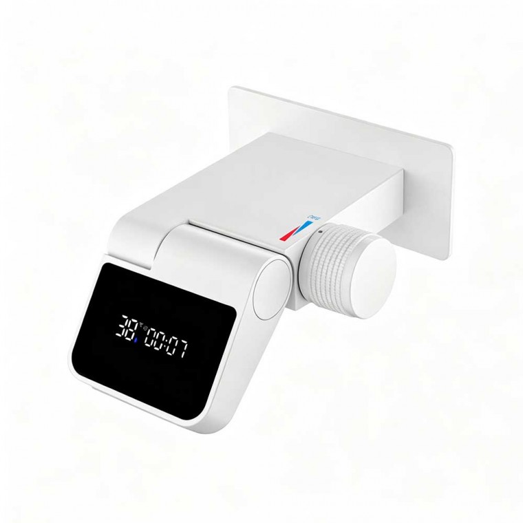 Wall Mount Digital Display Swivel Waterfall Bathroom Faucet