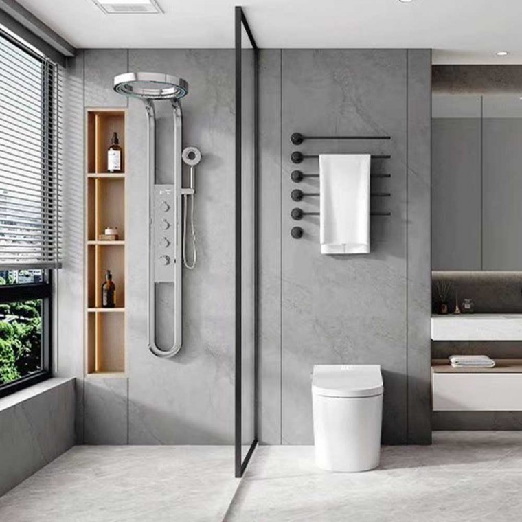 Luxury Waterfall Shower Set Black