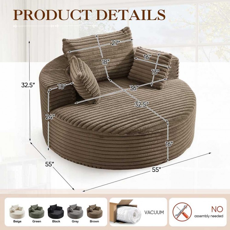 Oversized Round Chaise Lounge Chair