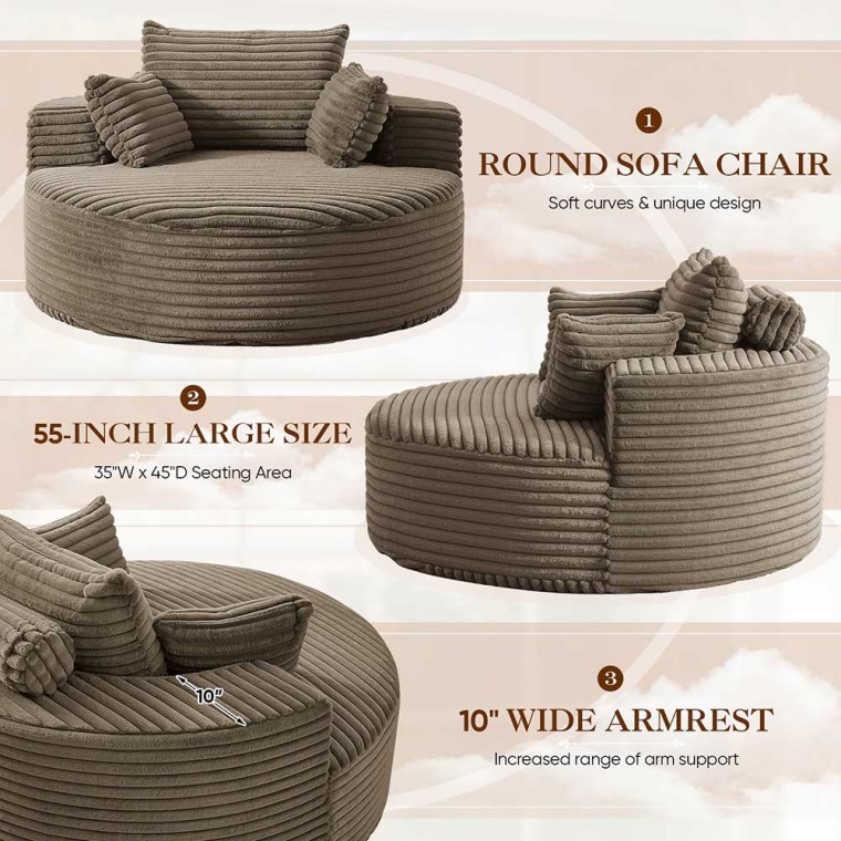Oversized Round Chaise Lounge Chair