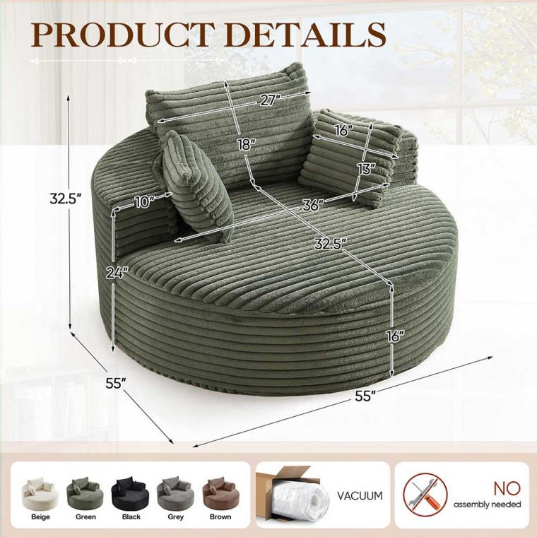 Oversized Round Chaise Lounge Chair