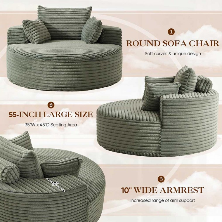 Oversized Round Chaise Lounge Chair