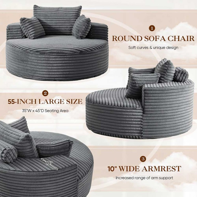 Oversized Round Chaise Lounge Chair