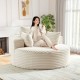 Oversized Round Chaise Lounge Chair Beige