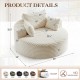 Oversized Round Chaise Lounge Chair Beige