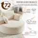 Oversized Round Chaise Lounge Chair Beige