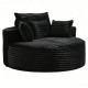 Oversized Round Chaise Lounge Chair Black