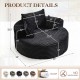 Oversized Round Chaise Lounge Chair Black