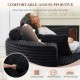 Oversized Round Chaise Lounge Chair Black