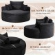 Oversized Round Chaise Lounge Chair Black