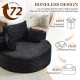 Oversized Round Chaise Lounge Chair Black