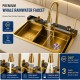Luxury Digital Temperature Waterfall Workstation Kitchen Sink
