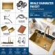 Luxury Digital Temperature Waterfall Workstation Kitchen Sink