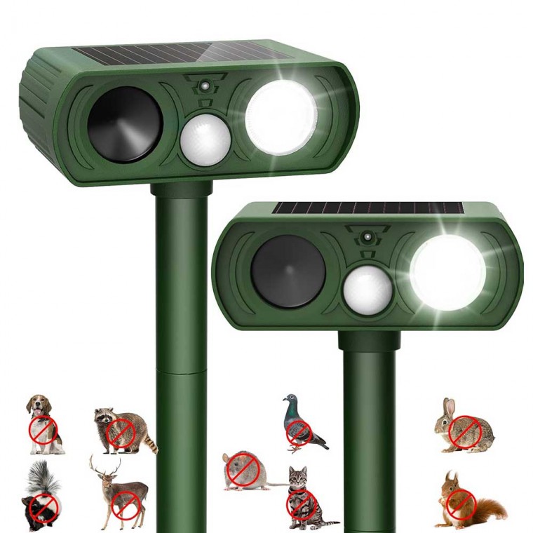 Outdoor Solar Ultrasonic Animal Repellent Outdoor 2Pack