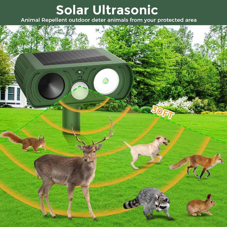 Outdoor Solar Ultrasonic Animal Repellent Outdoor 2Pack