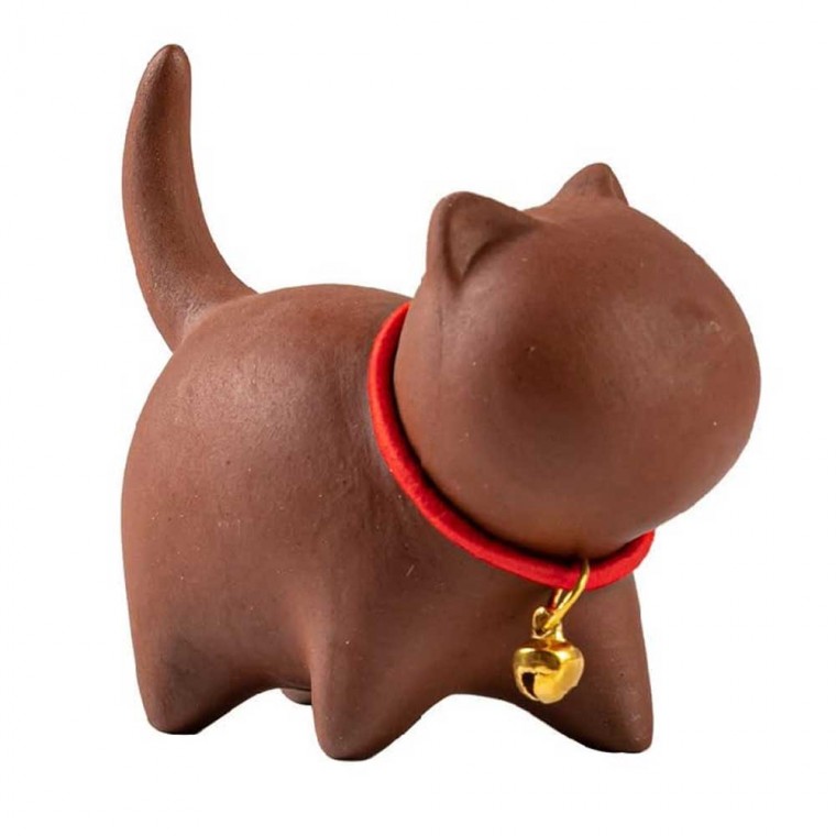 Zisha Tea Pet Cat Red