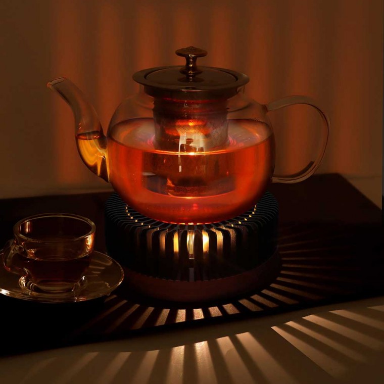 Aluminum Wood Teapot Warmer Black