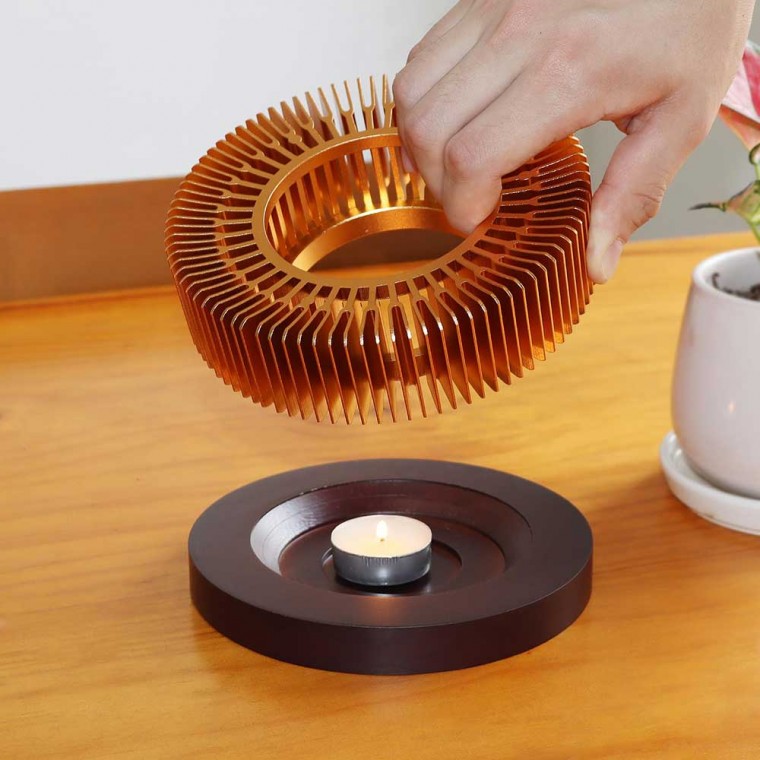 Aluminum Wood Teapot Warmer Golden