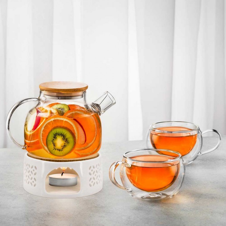 Ceramic Teapot Warmer Modern White