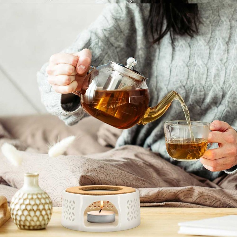 Ceramic Teapot Warmer Modern White