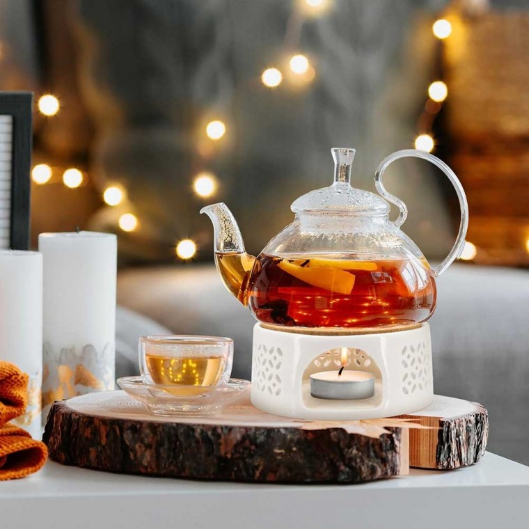 Ceramic Teapot Warmer Modern White