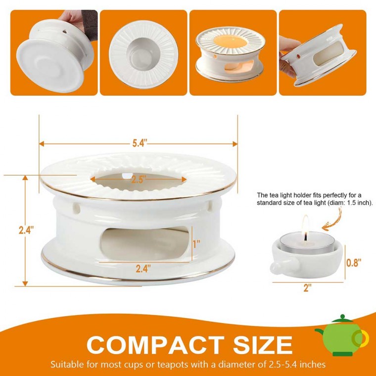 Ceramic Teapot Warmer Round White