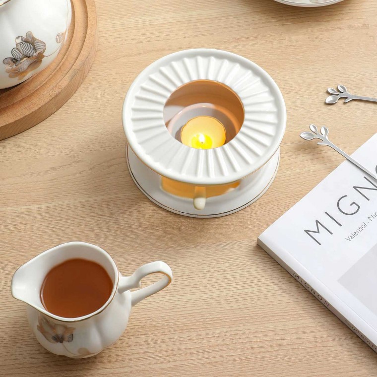 Ceramic Teapot Warmer Round White