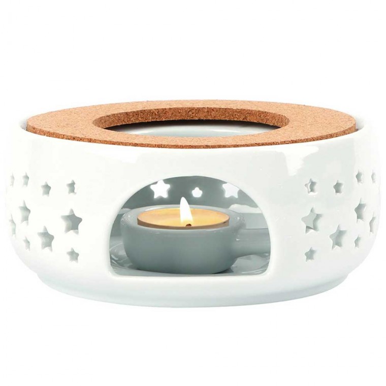 Ceramic Teapot Warmer Star White