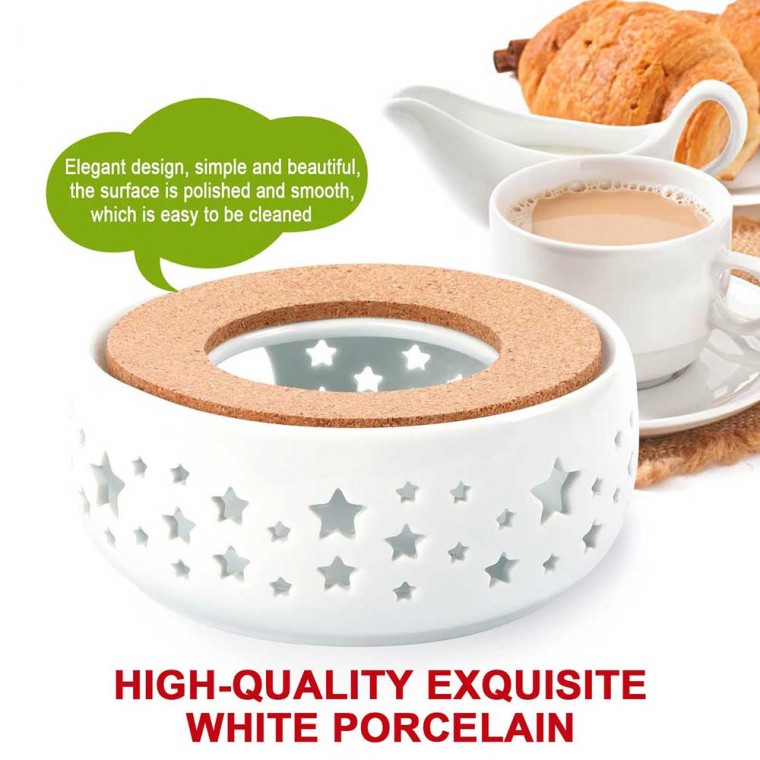 Ceramic Teapot Warmer Star White