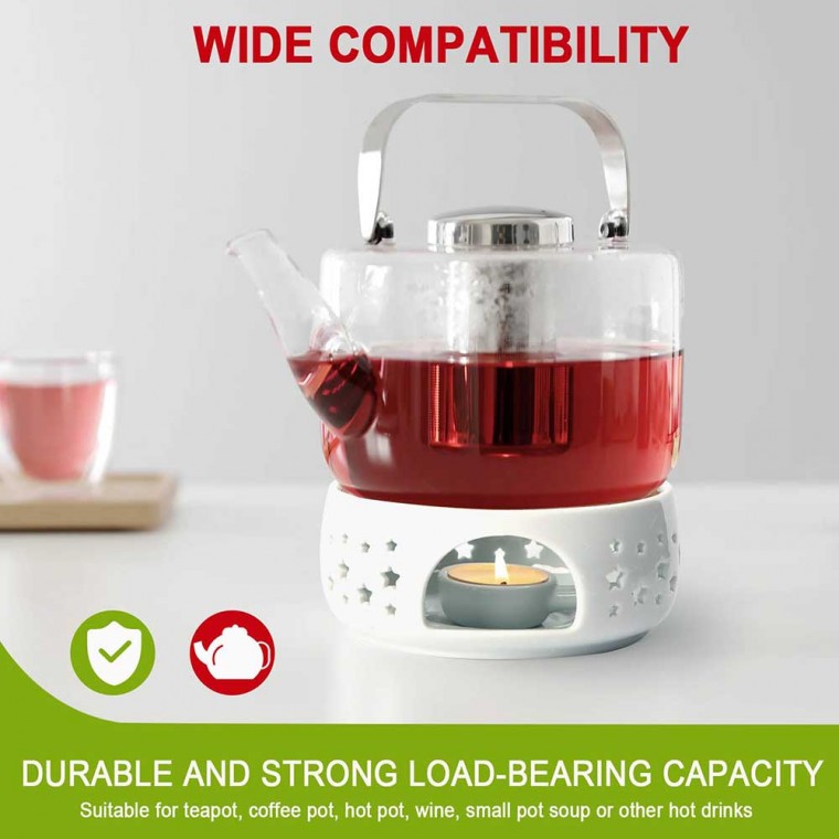 Ceramic Teapot Warmer Star White