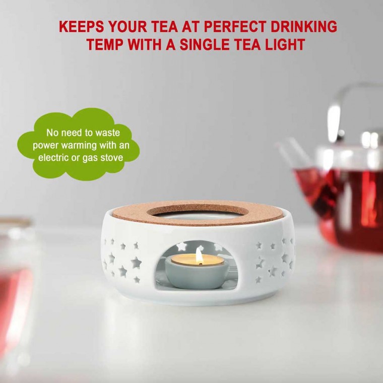 Ceramic Teapot Warmer Star White