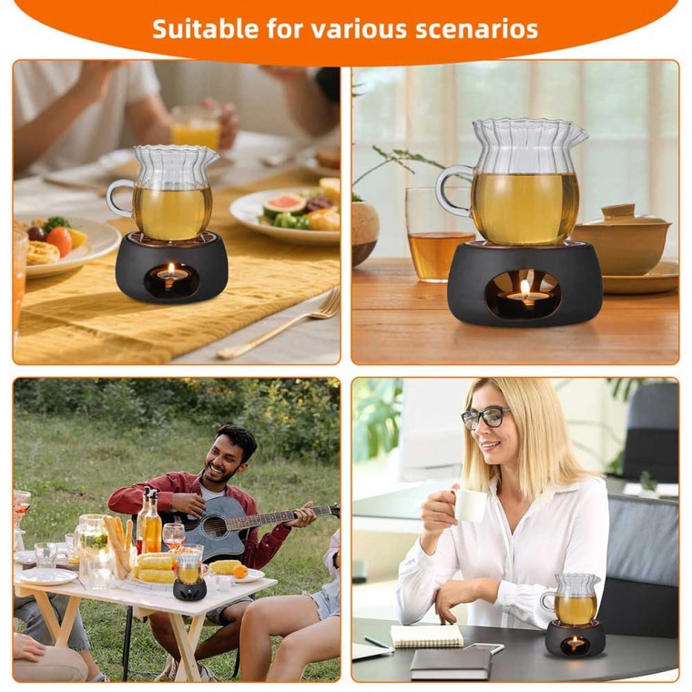 Porcelain Teapot Warmer Black