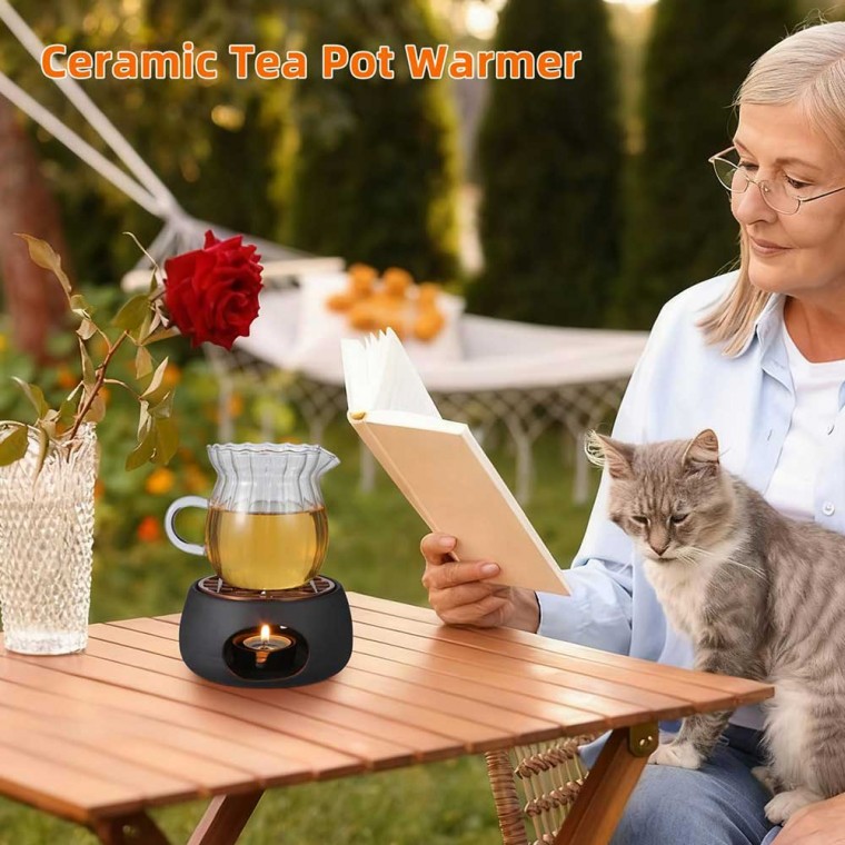 Porcelain Teapot Warmer Black